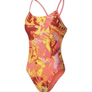 Nike Swim Ladies' Tropic Cut-Out Tank One-Piece Swimsuit Racerback US 10